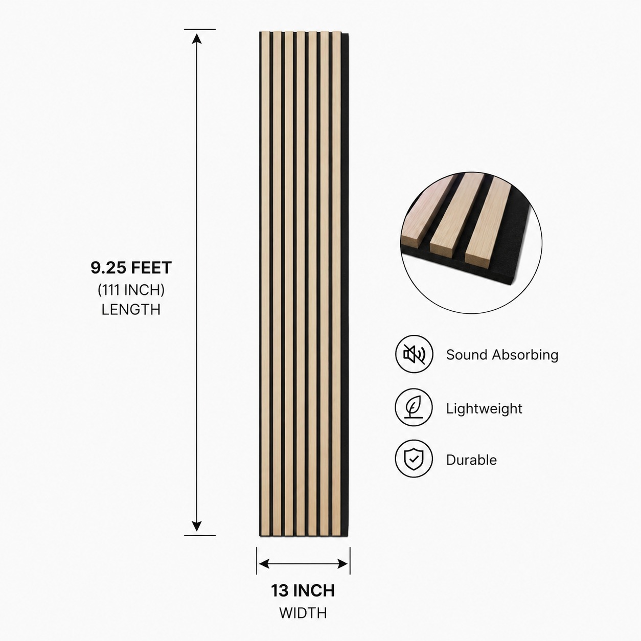 Acoustic Wall Panels, 07- 9.25 Feet 13 Inches