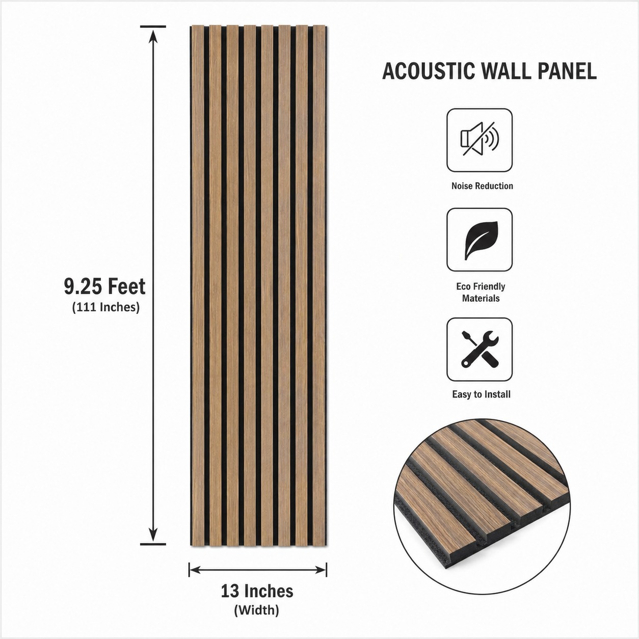 Acoustic Wall Panels, 17- 9.25 Feet 13 Inches