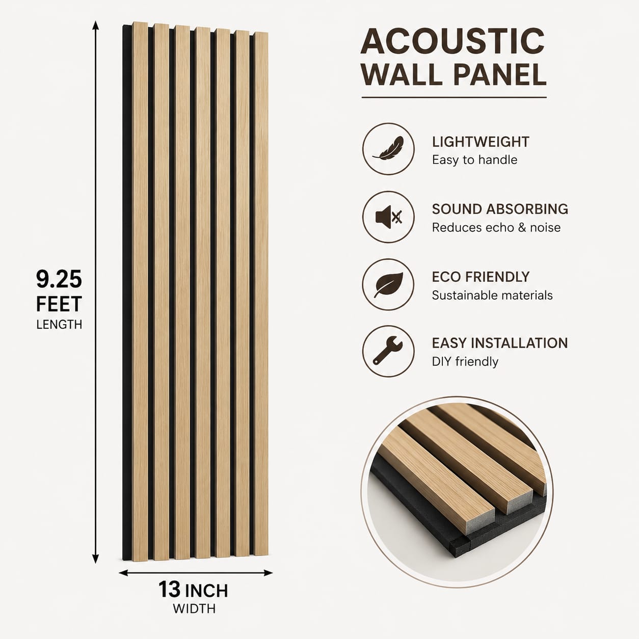 Acoustic Wall Panels, 2 - 9.25 Feet 13 Inches