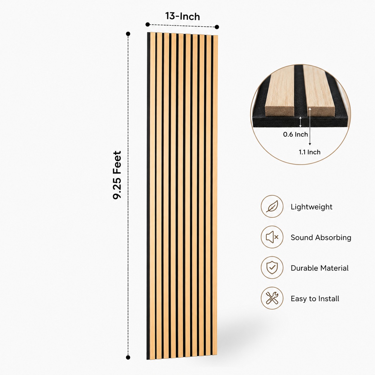 Acoustic Wall Panels, 5 - 9.25 Feet 13 Inches