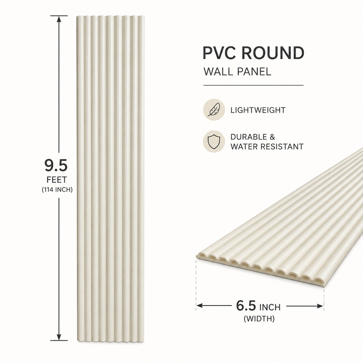 Pvc Round Panel, 1001 - 9.5 Feet 6.5 Inches