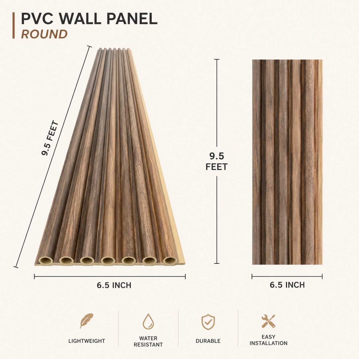 Pvc Round Panel, 6017 - 9.5 Feet 6.5 Inches