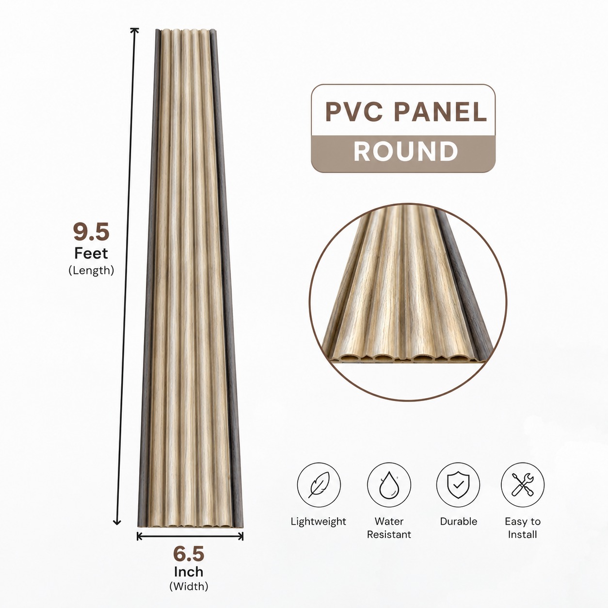 Pvc Round Panel, 6013 - 9.5 Feet 6.5 Inches