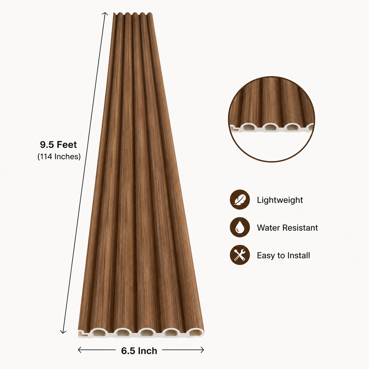 Pvc Round Panel, 018A15 - 9.5 Feet 6.5 Inches
