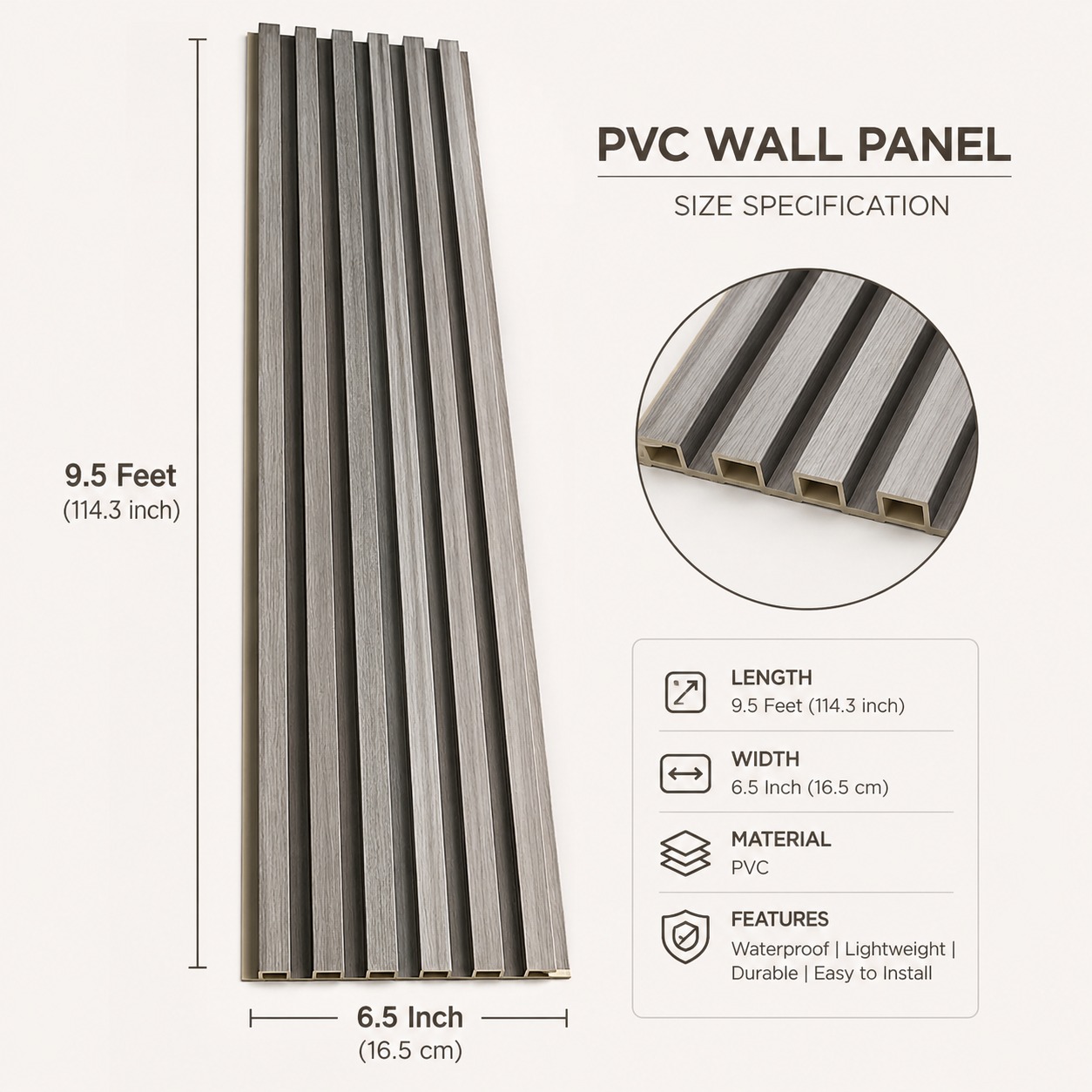 Pvc Panel, 1019 - 9.5 Feet 6.5 Inches