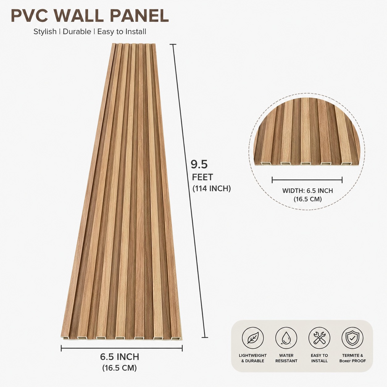 Pvc Panel, 020A15 - 9.5 Feet 6.5 Inches