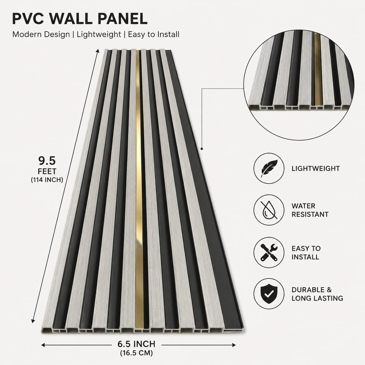 Pvc Panel, 1015 Half - 9.5 Feet 6.5 Inches