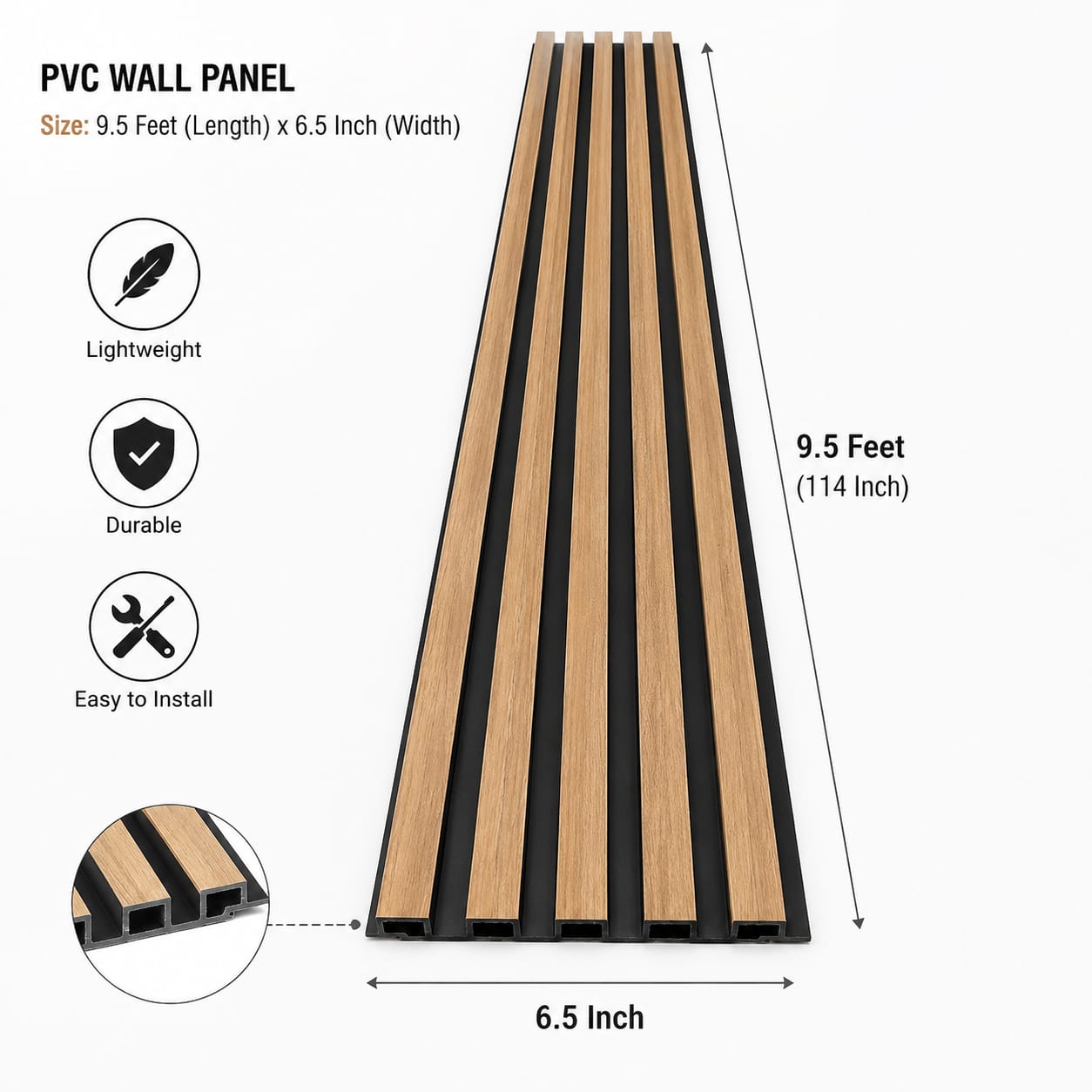 Pvc Panel, 6016 Half - 9.5 Feet 6.5 Inches