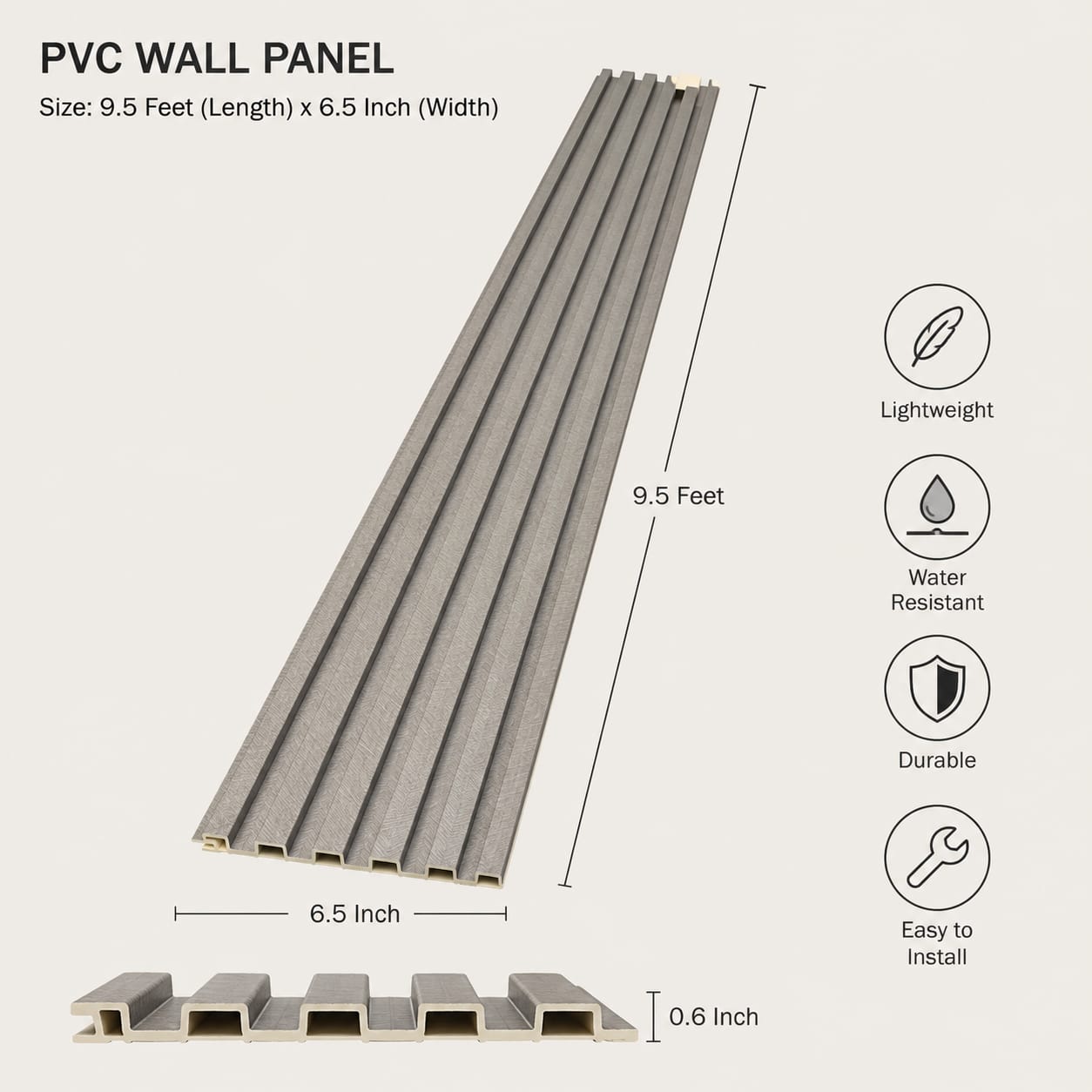 Pvc Panel, 1020 - 9.5 Feet 6.5 Inches