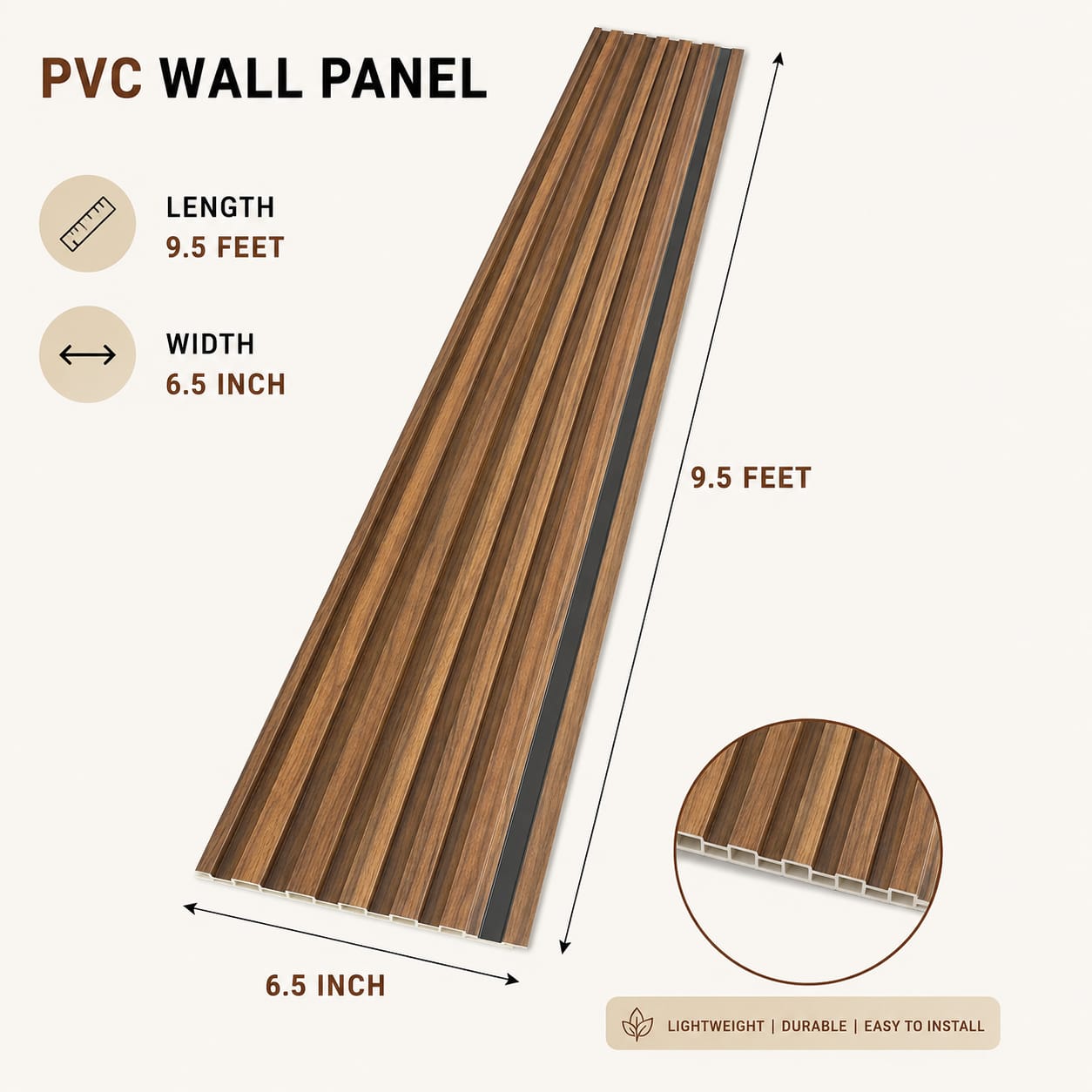 Pvc Panel, 018A15 - 9.5 Feet 6.5 Inches