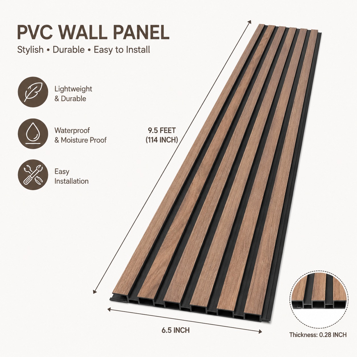 Pvc Panel, 6017 Half - 9.5 Feet 6.5 Inches