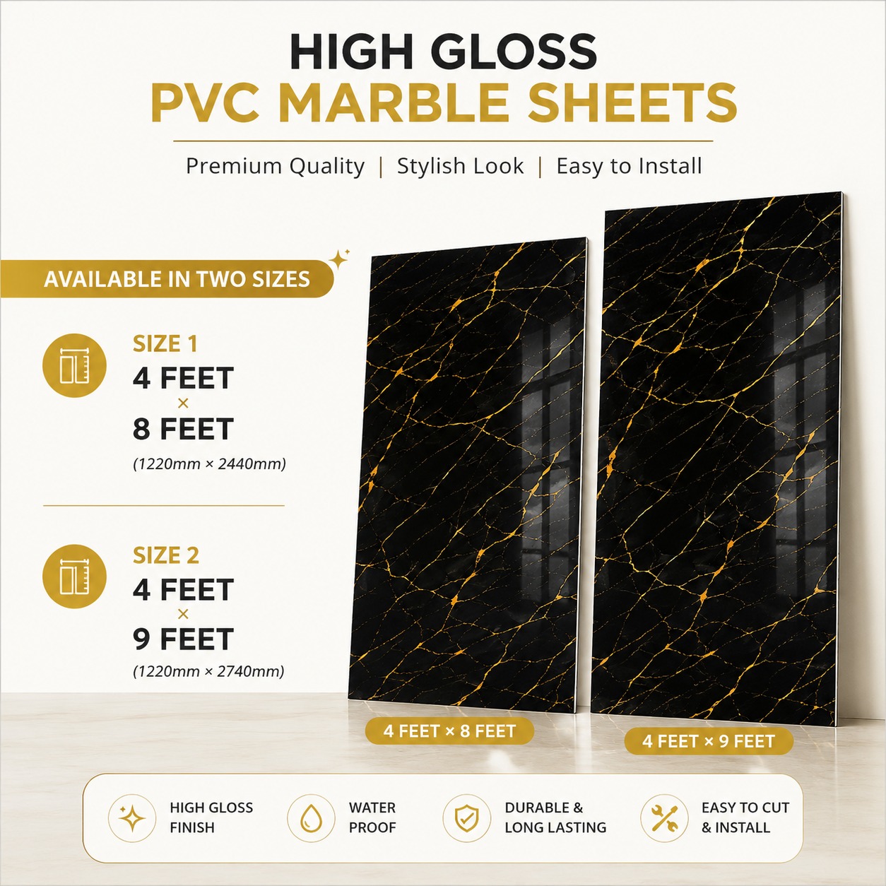 High Gloss PVC Marble sheets 1508