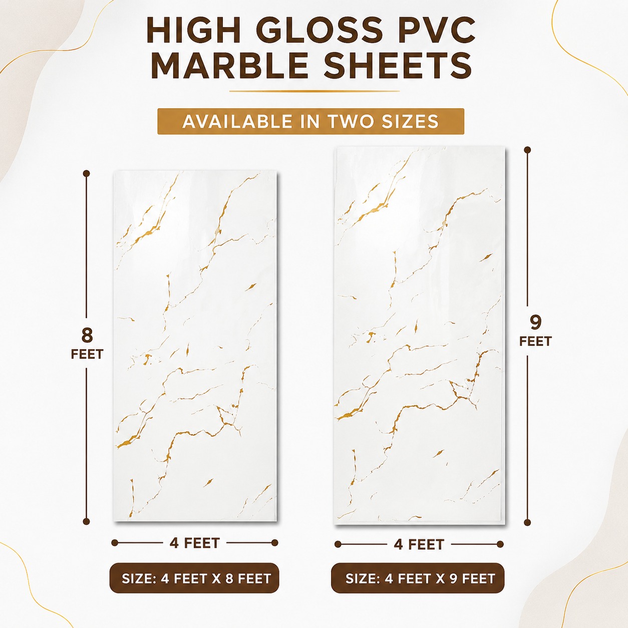 High Gloss PVC Marble sheets 1560
