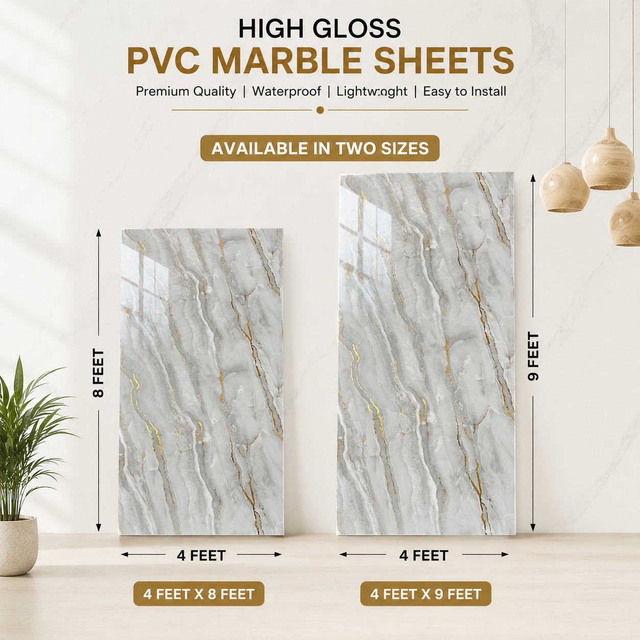 High Gloss PVC Marble sheets 1575