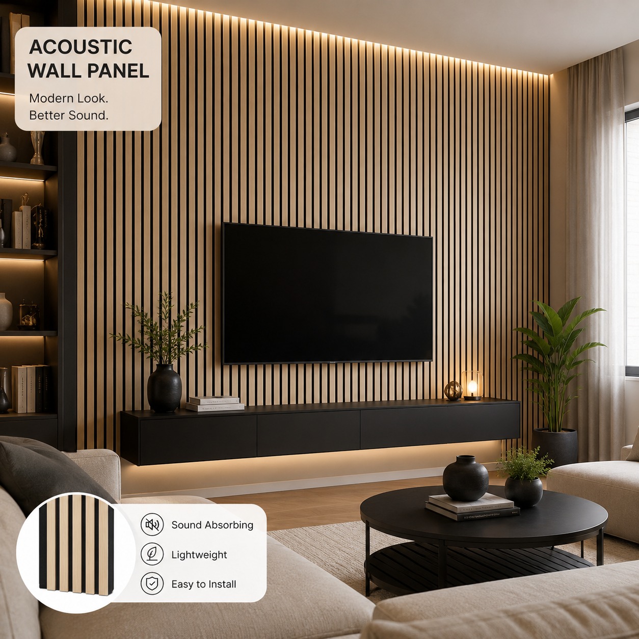 Acoustic Wall Panels, 07- 9.25 Feet 13 Inches